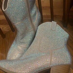 Torrid Glittering Silver Ankle Boots